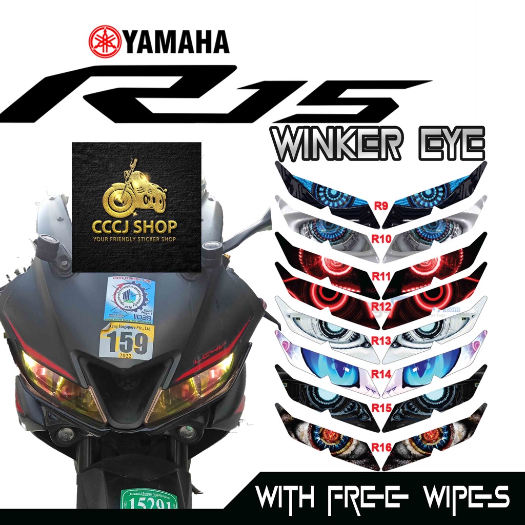 YAMAHA R15 WINKER EYE STICKER TRANSPARENT / TRANSLUCENT VNYL MATERIAL ...