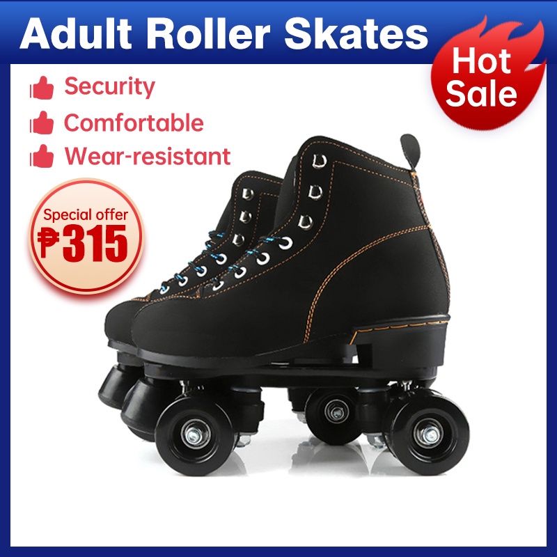 (Ready Stock) Roller Skates Cowhide PU Wheels Roller Skates For Adult