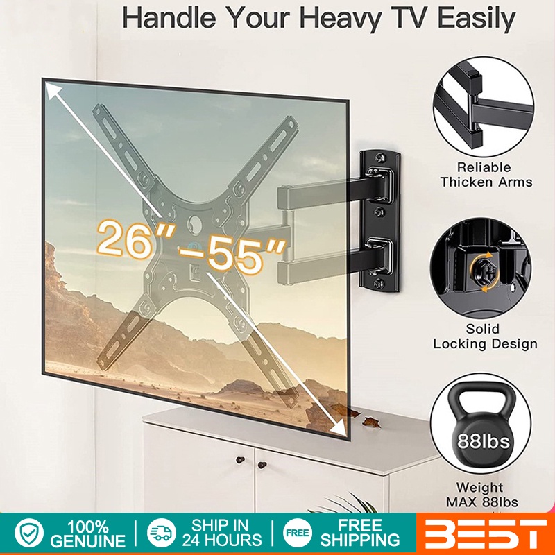 Universal TV Wall Bracket 1455 Inch Adjustable Retractable TV Holder