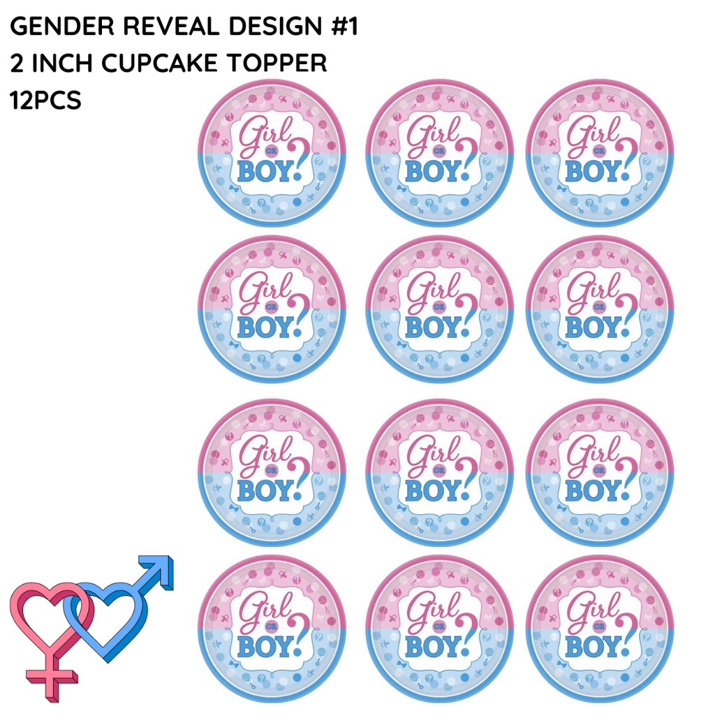 Gender Reveal Cupcake Toppers - 12pcs | Shopee Philippines