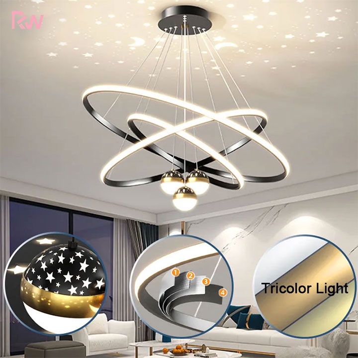 LED chandelier modern projection pendant light dining room living room