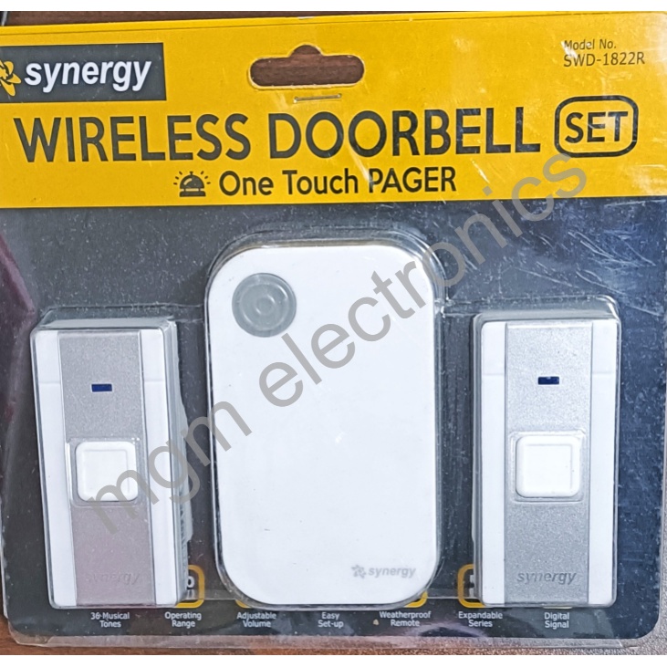 SWD 1822R Synergy Wireless Doorbell , 1Set (2 Remote & 1 Plug-In ...