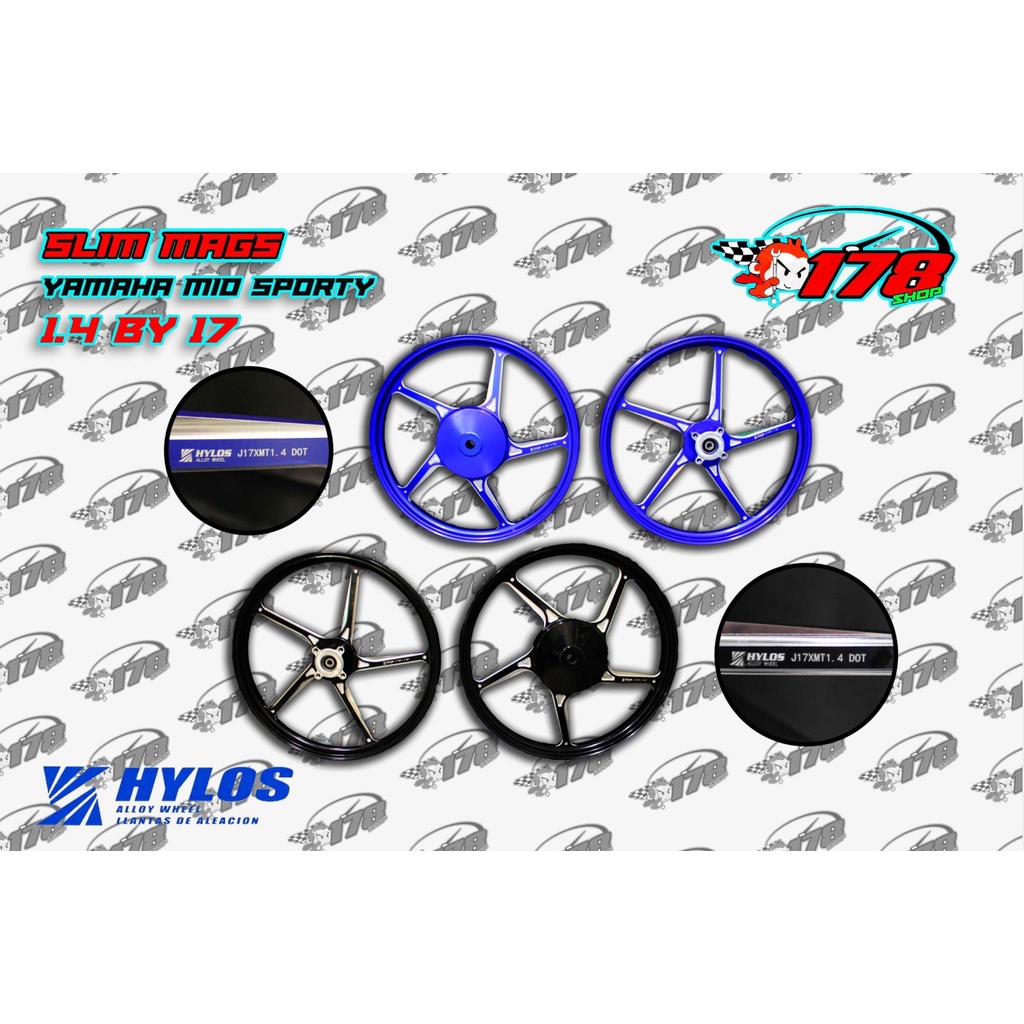 Hylos alloy mags yamaha mio sporty 17" w/bearing Shopee Philippines