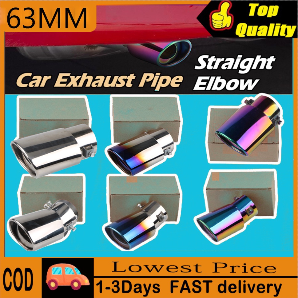Titanium Muffler Tip Exhaust Pipe For Car Stainless Steel Curved