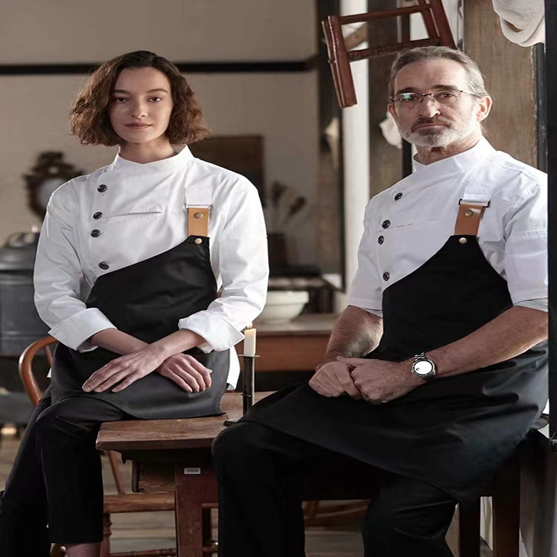 Ready Stock Unisex Fashion Chef Uniform Black Jacket Restaurant Hotel ...