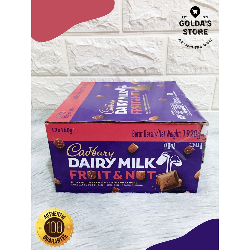 Cadbury Dairy Milk Fruit & Nut 12pcs x 160g Shopee Philippines