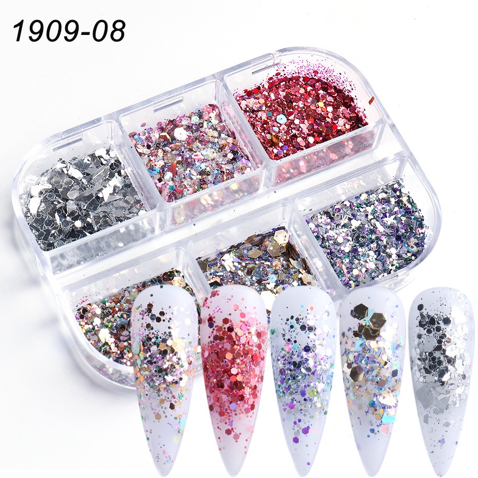 Nail Glitter Aurora Holographic Flakes Mermaid Shiny Sequins For Art ...