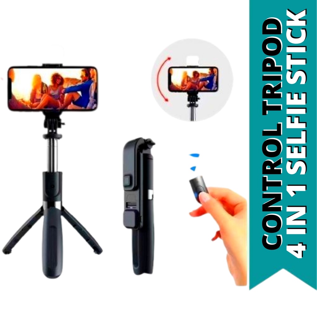 Bluetooth Selfie Stick Remote Control Tripod 4 IN 1 Fill Light
