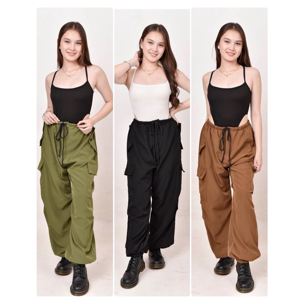 Hailey & Co Textured Rib Cargo Pants