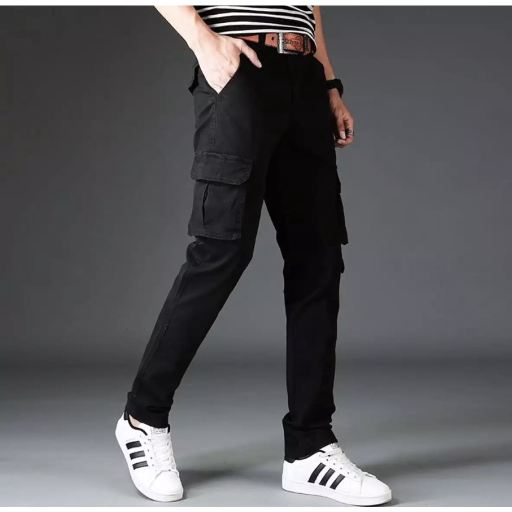 mens fashion straight six pocket loosse casual fashion cargo pants for ...