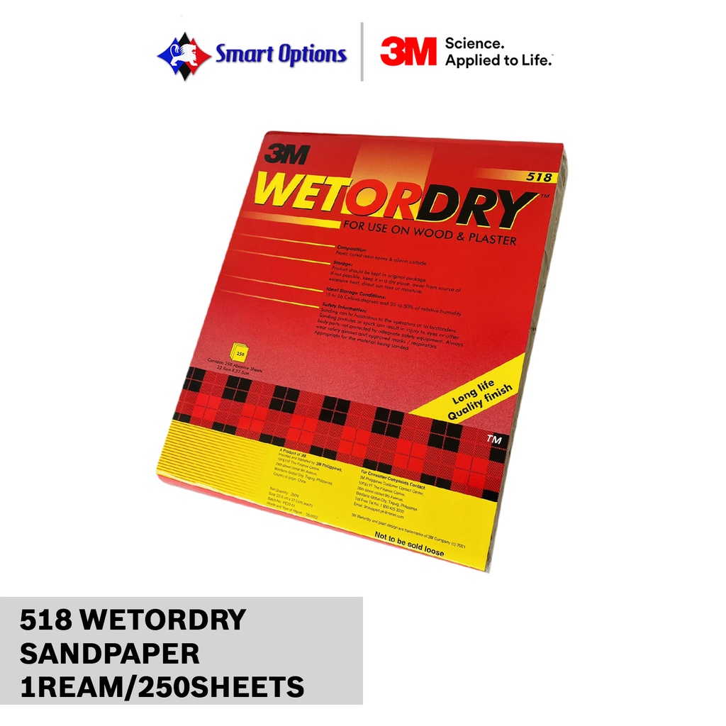 3M 518 WETORDRY SANDPAPER 1REAM/250SHEETS Shopee Philippines
