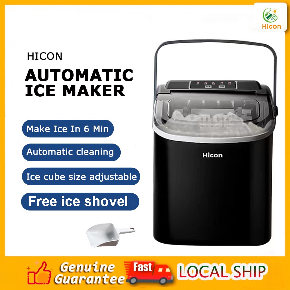 Hicon Ice Maker Machine Portable Automatic Cleaning Home Mini Square