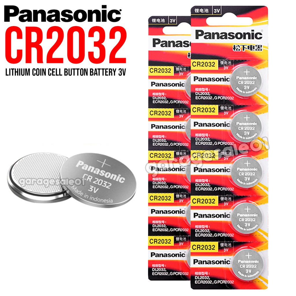 Panasonic CR2032 ECR2032 2032 Lithium Coin Cell Button Battery 3V 3 ...