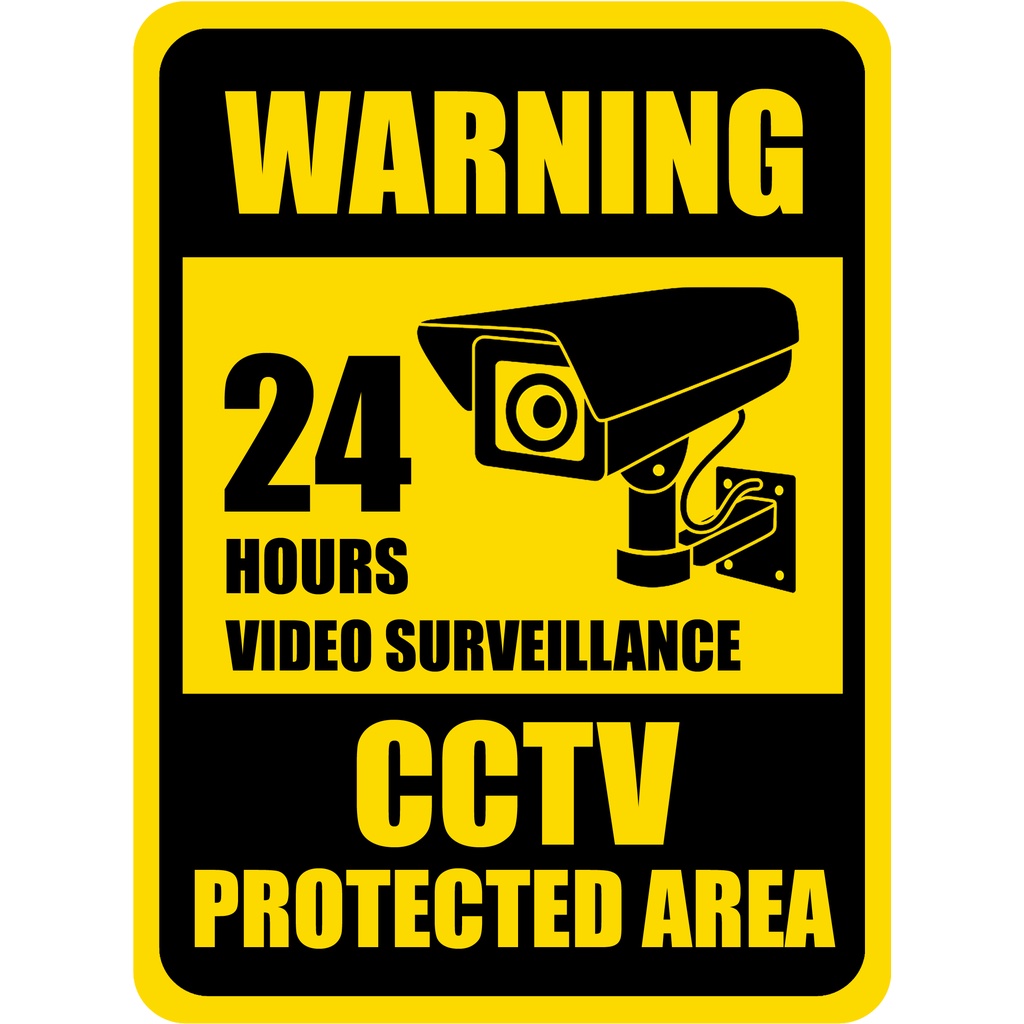 Warning CCTV Protected | Sticker Signage Laminated | Sign Boards ...