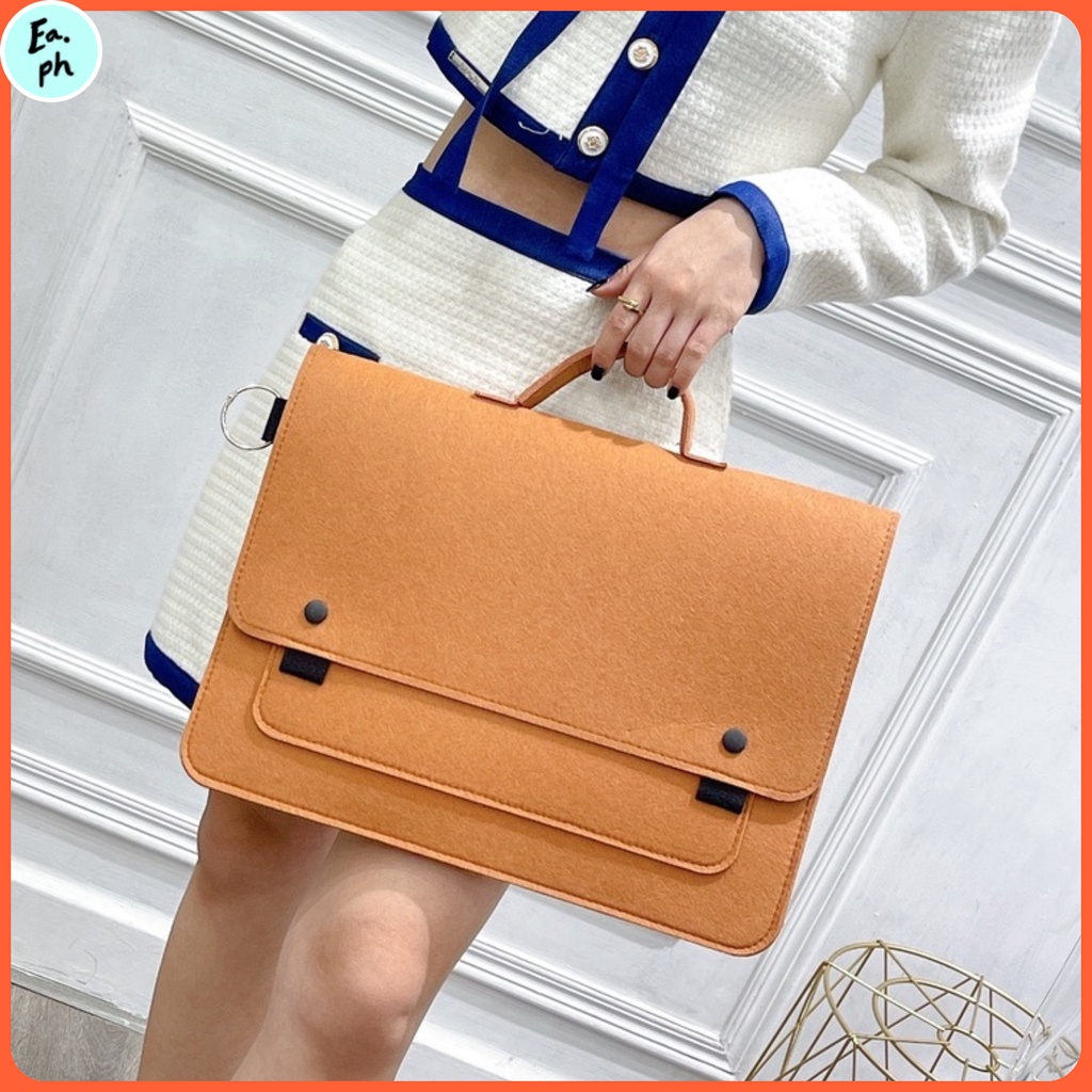 15 Inch Laptop Bag Hand Carry Lightweight Felt 2Tone Fashion Office