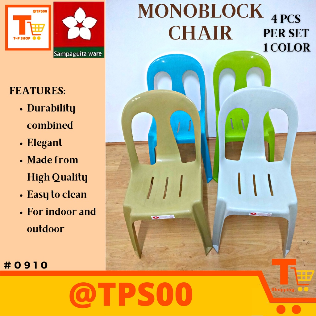 SAMPAGUITA WARE PLASTIC MONOBLOCK CHAIR FOR DINING AREA AND OUTDOOR