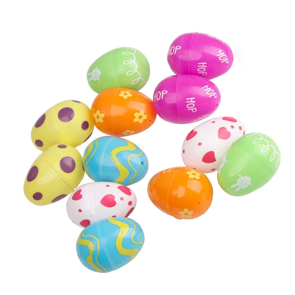 50Pcs Easter Eggs Plastic Fake Eggshell Simulation DIY Graffiti Egg Toy