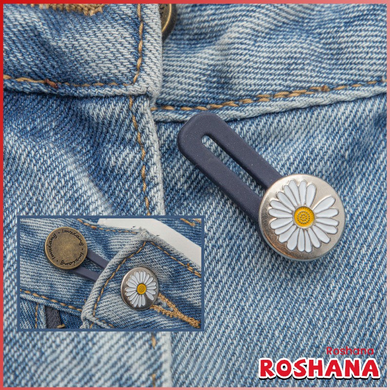 Metal Button Extender for Jeans Vintage Style Adjustable Waist Buckles ...