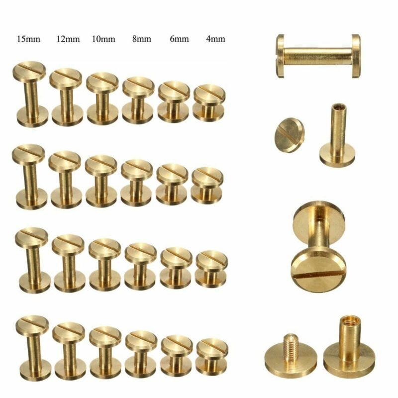 20 Rivets En Laiton Style Chicago Screw - Pour Maroquinerie, Ceintures, Porte-feuilles - Tête Ronde
