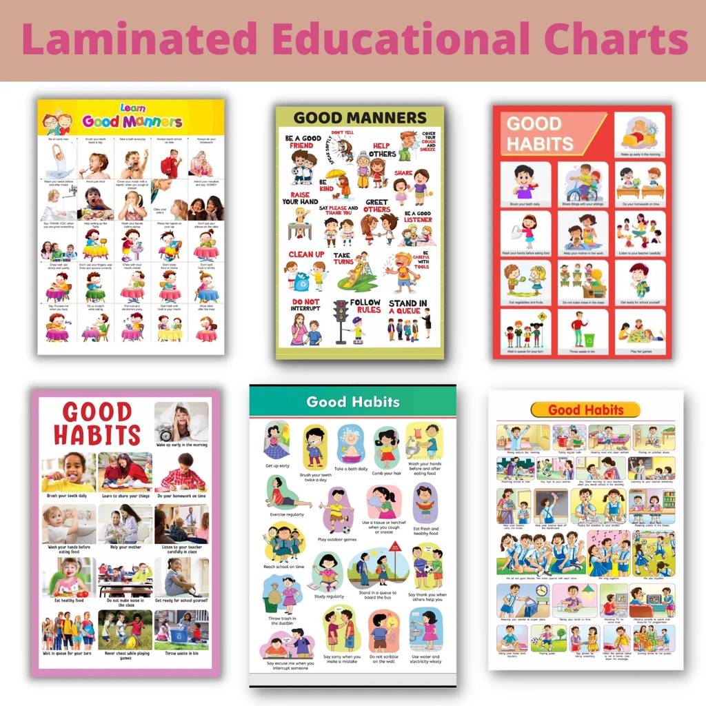 Good Habits, Laminated Educational Charts for Kids, Learners and ...