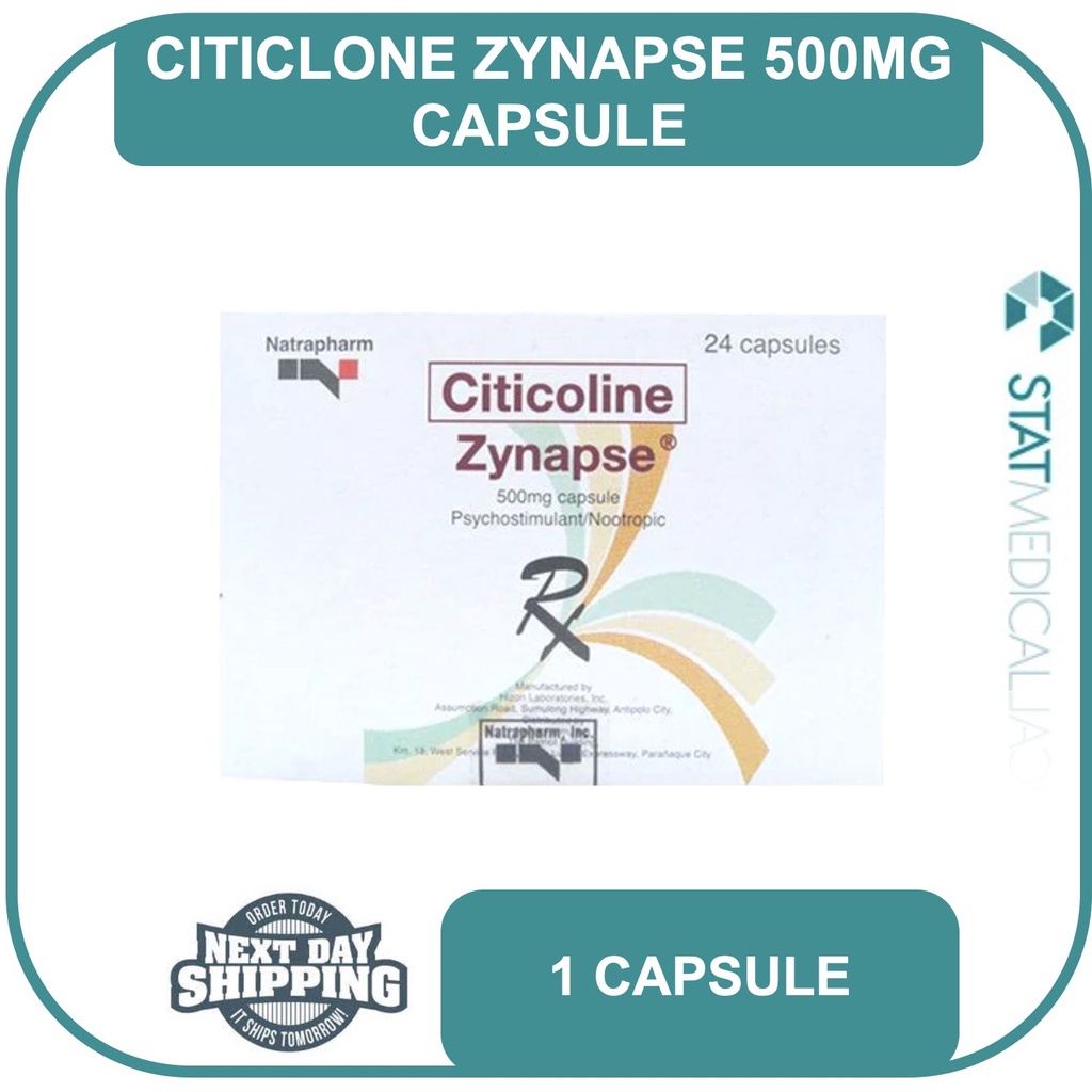 Nootropics Citico-line Zynapse 500mg Tablet per piece [1 tab] | Shopee ...