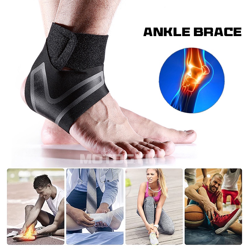 HiRui Ultrathin High-Elastic Ankle Wraps Ankle Brace For Men Women Kids, Adjustable Ankle Straps For Running, Football, Basketball, Sprains, Arthritis, Plantar Fasciitis (Black, Medium (Pack Of 1