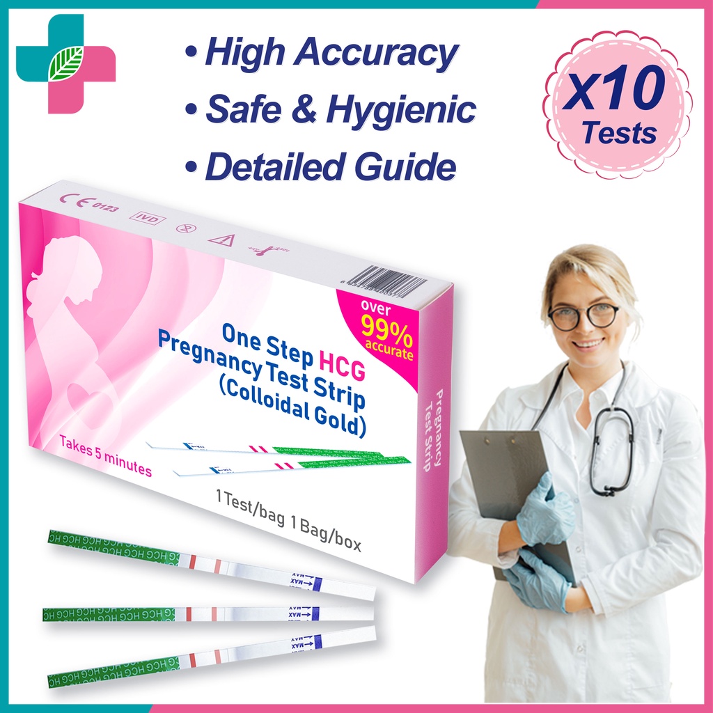 High Accuracy 10pcs Early Pregnancy Test Strip Kit HCG Urine Test Strip