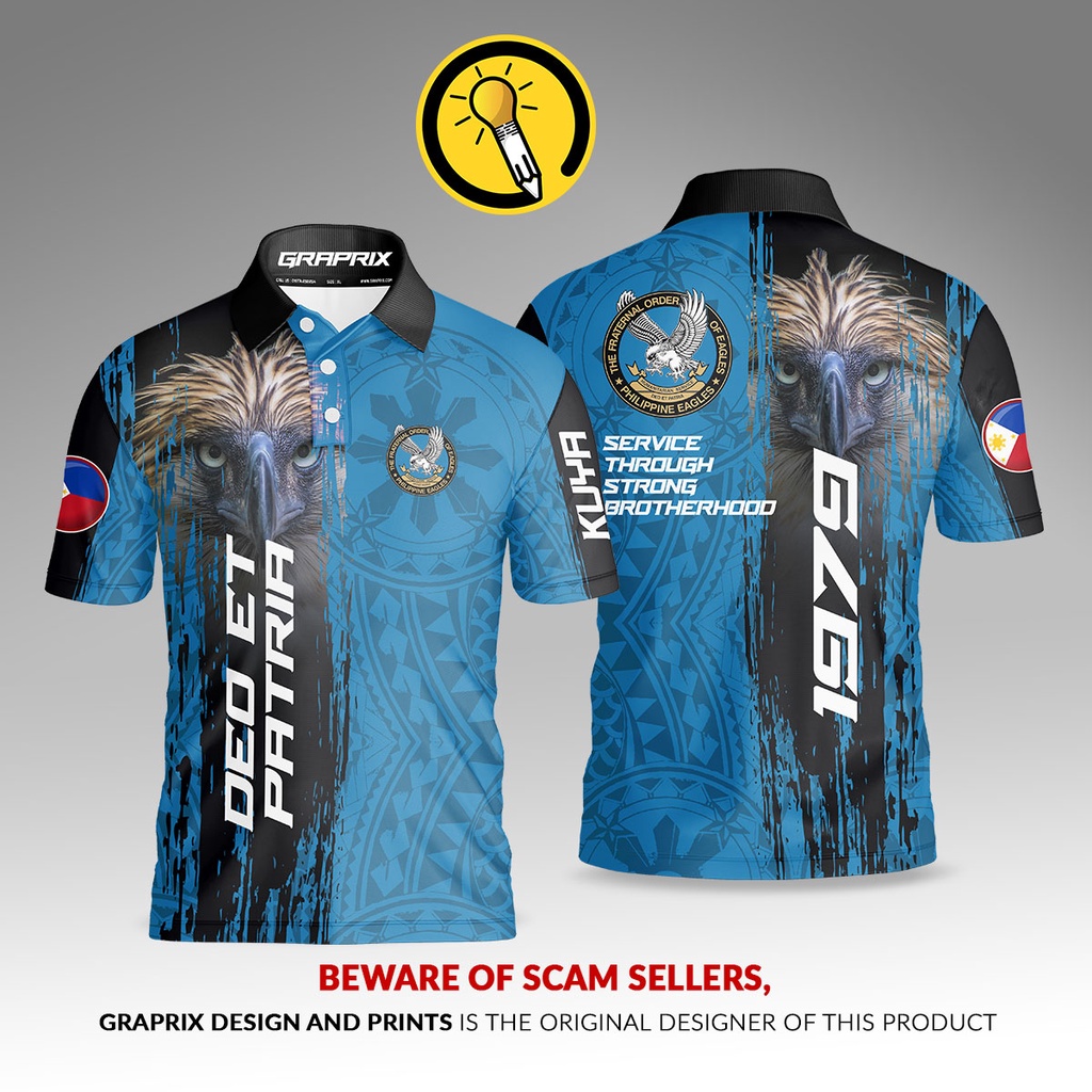 The Fraternal Order of Eagles V1 Deo Et Patria Polo Shirt CUSTOMIZE KUYA and ATE Name Shopee