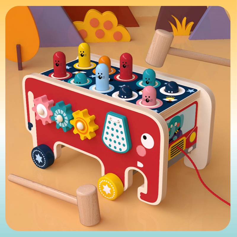 Early Educational Toys for Chirdren 14 Years Old Boys and Girls Gift Hammer Pounding Wooden Toy