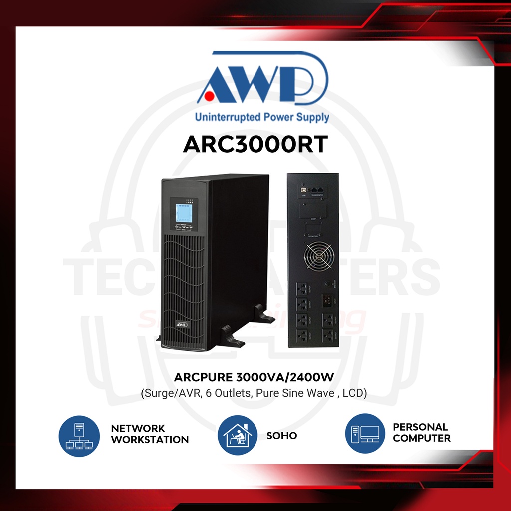 AWP UPS Pure Sine Wave with AVR Uninterruptible Power Supply (ArcPure