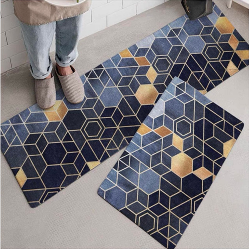 greenmoon 2PCS Kitchen Carpet Floor Mat Non-slip Thicken Doormat Rugs ...