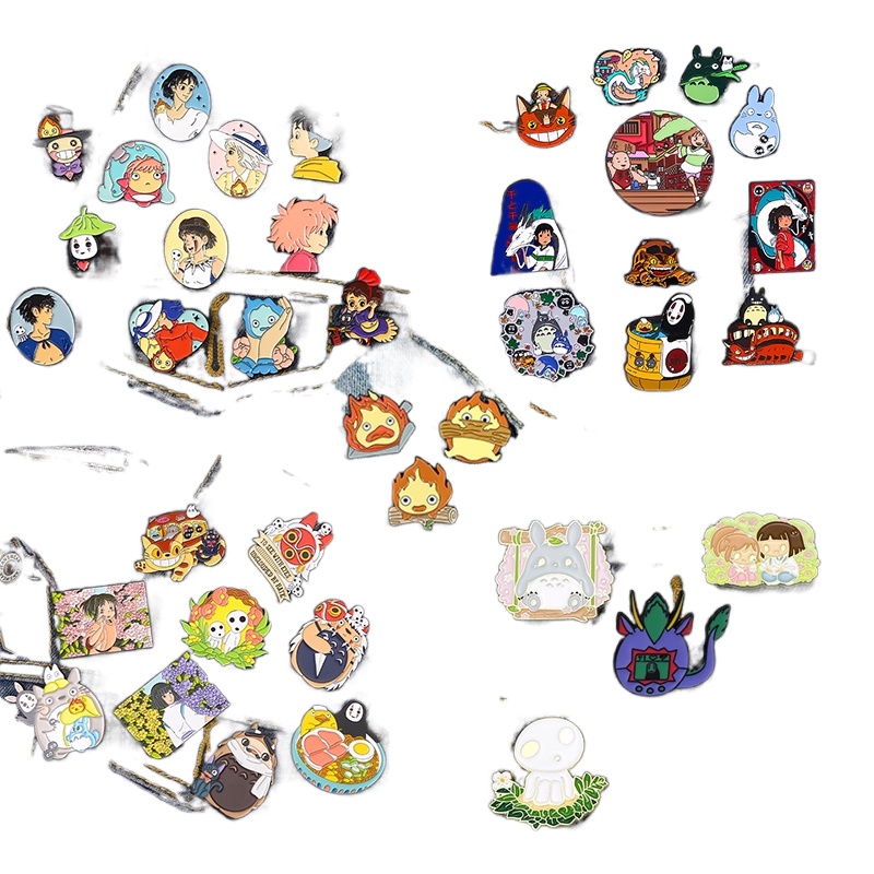 Childhood Anime Enamel Pins Mononoke Chihiro Haku Totoro Brooch Lapel