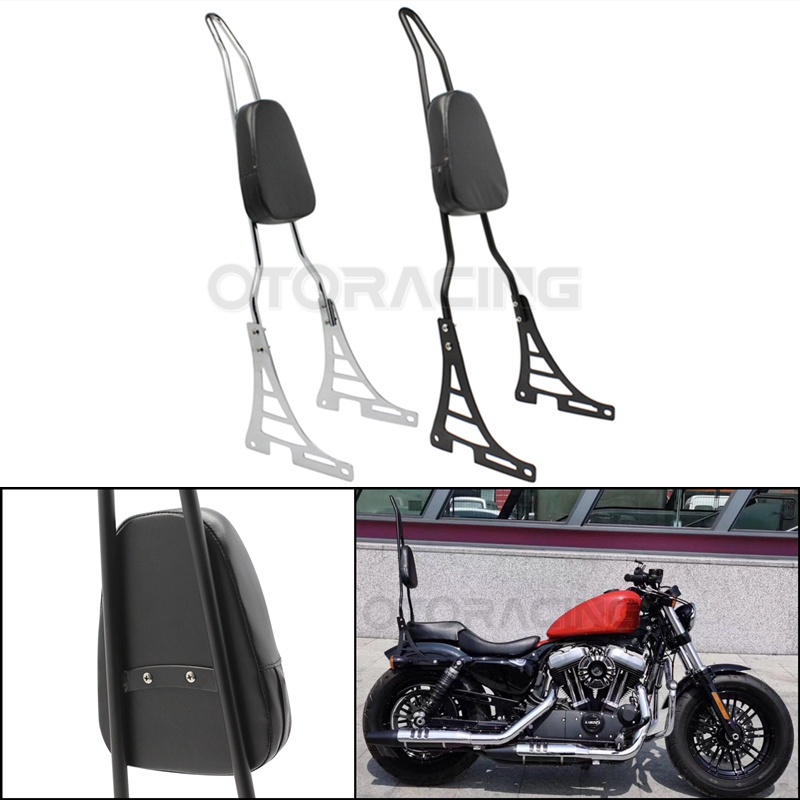 Motorcycle Black Chrome Backrest Sissy Bar For Harley Sportster Xl Iron Xl C R