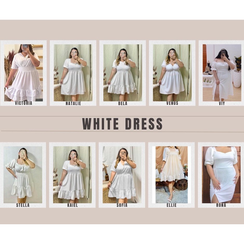 Plus Size XL3XL Plain White Plus Size Dress Graduation Dress Wedding Dress Kumpil Dress