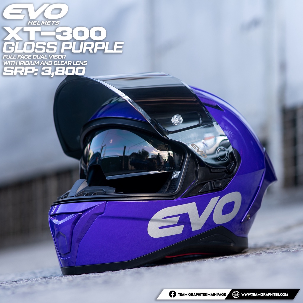 EVO HELMET XT300 GLOSS VIOLET with Free Clear lens