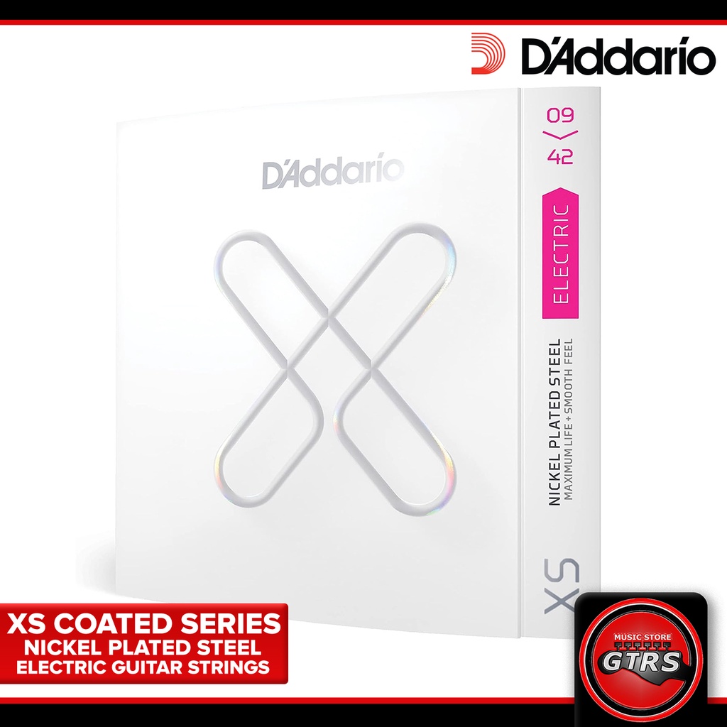 D'Addario XS Series Coated Series Electric Guitar Strings with XS