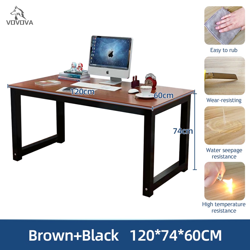 VOVOVA Computer Table 80/120/140CM Gaming Table Office Table Study ...
