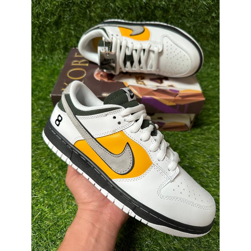Nike SB Dunk Low “Kobe” White/Yellow/Grey mens W/free elite sock Shopee Philippines