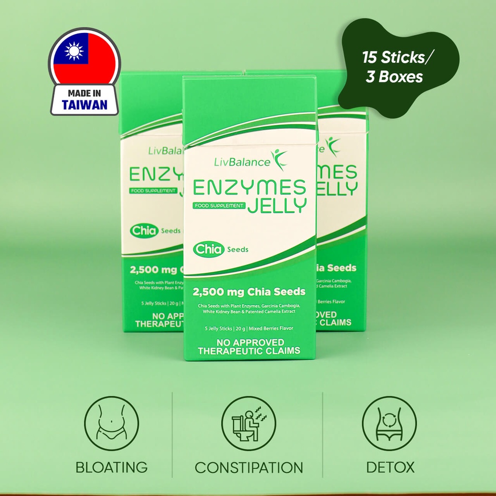LivBalance Enzymes Jelly (15 Sachets) Reduce Bloating and Constipation