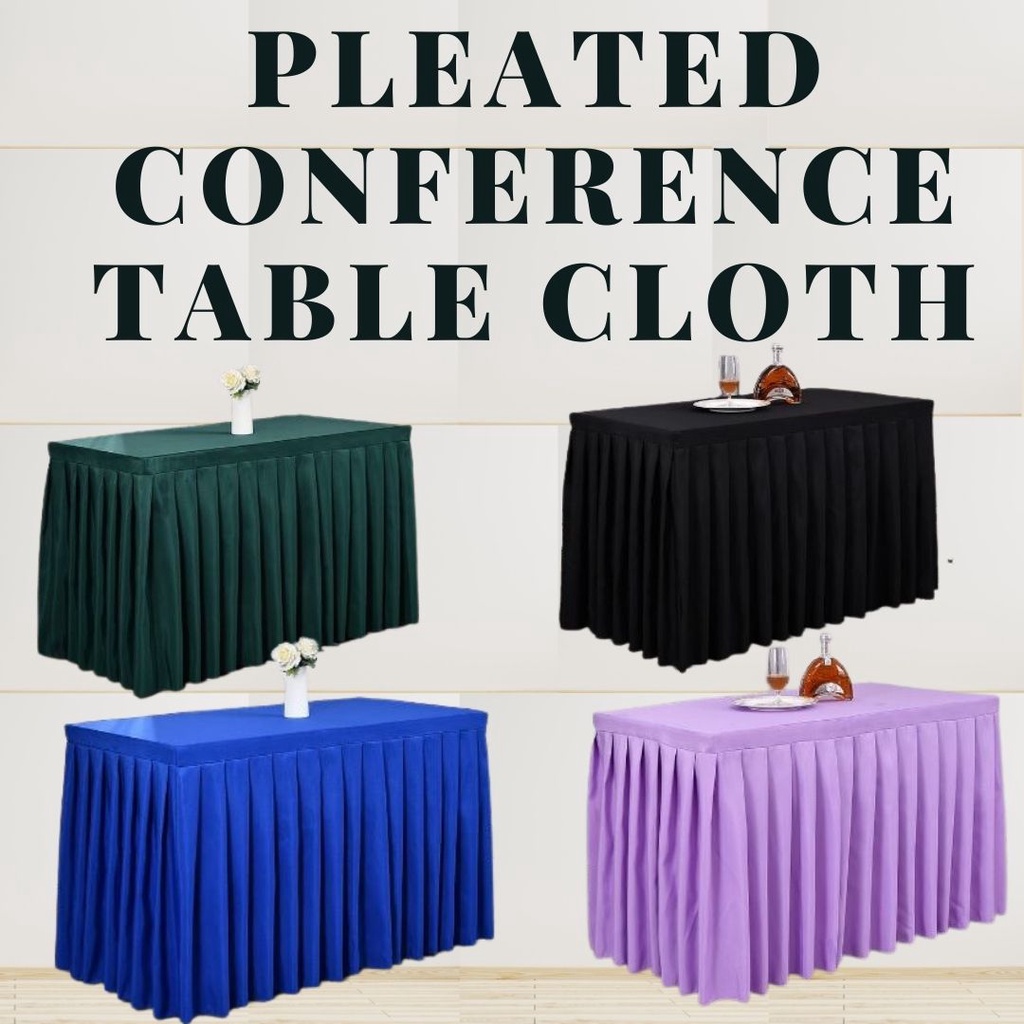 MM Elegant Pleated Tablecloth for Buffet and Conference Tables