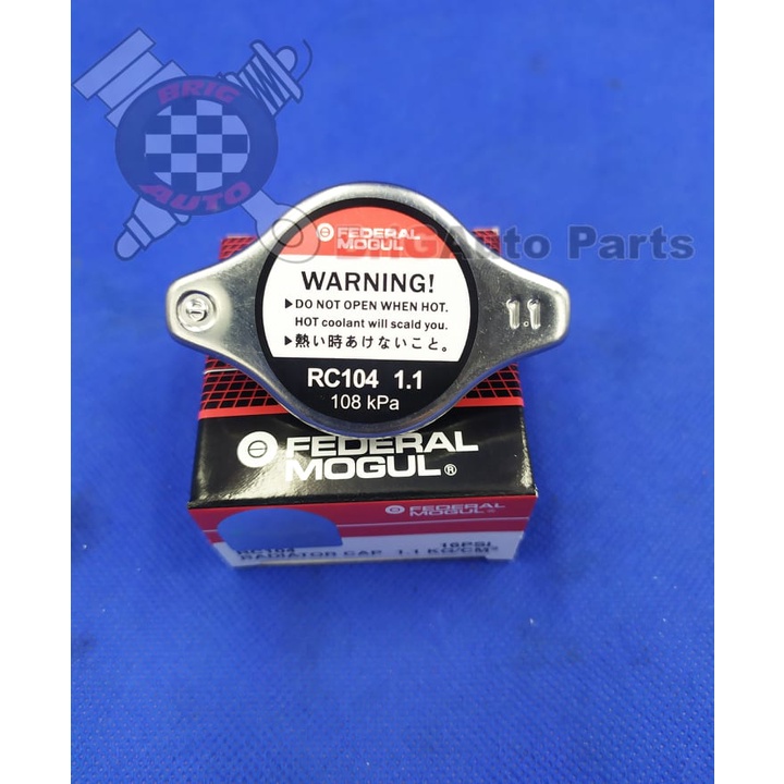 Federal Mogul Radiator Cap Non Spring Type 1.1kgf/cm (108 kPa)RC104 ...