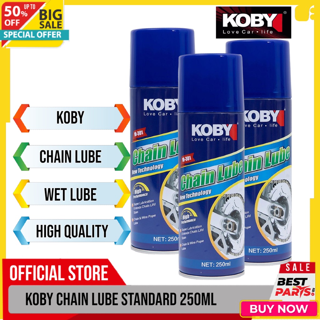 KOBY CHAIN LUBE 250ml Standard Lubricant for Motorcycle and Bicycle