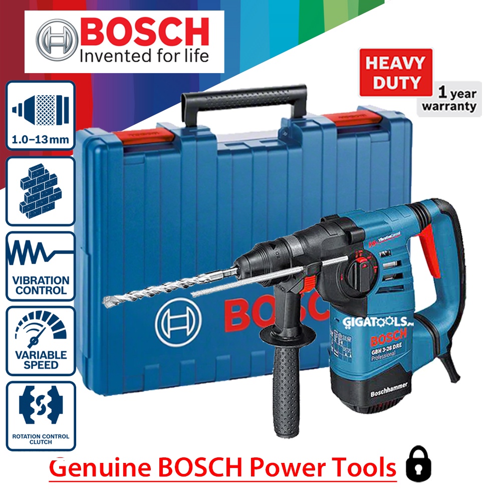 Perforateur Bosch GBH 3-28 DRE SDS Plus - 800W, 3.1J - Coffret Complet