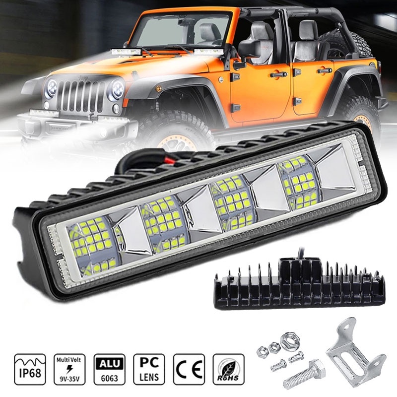 48W LED Work Light 12v 24V Beam Light Headlight Additional Spotlight ...