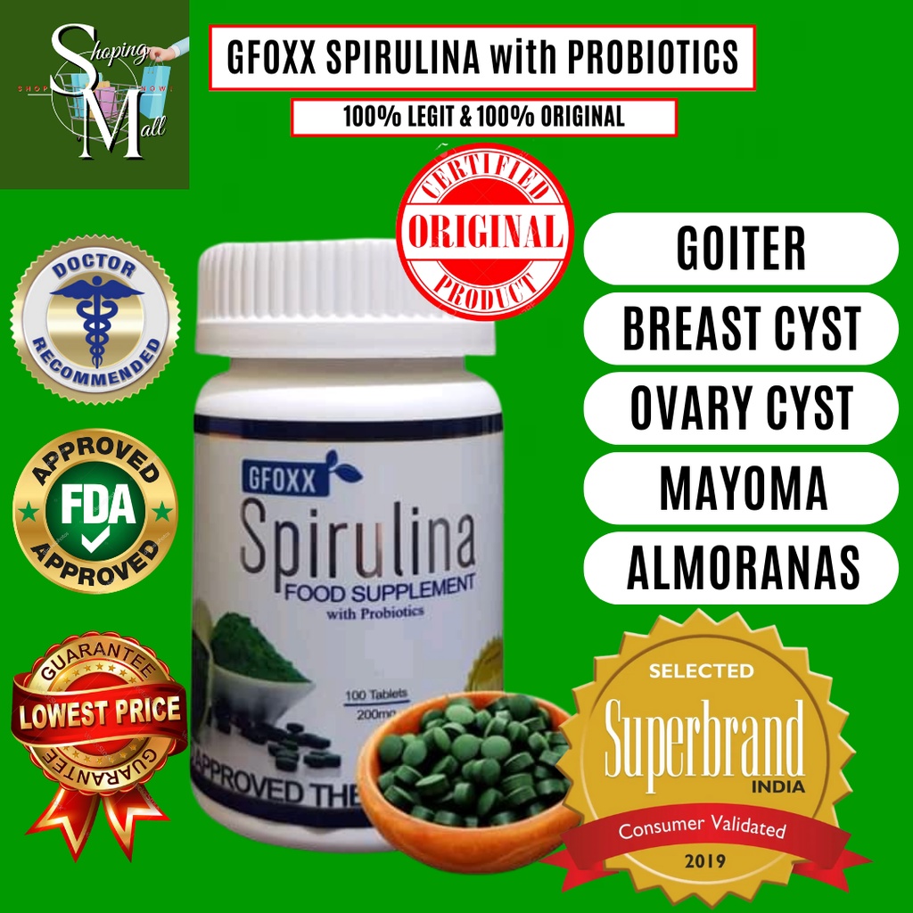 Gfoxx Spirulina with Probiotics Food Supplement Almoranas (100