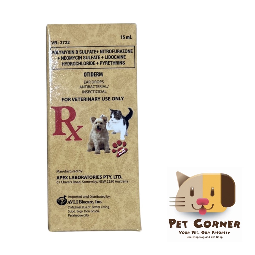 OTIDERM EAR DROPS DOGS AND CATS ( ANTIBACTERIAL/INSECTICIDAL) Shopee
