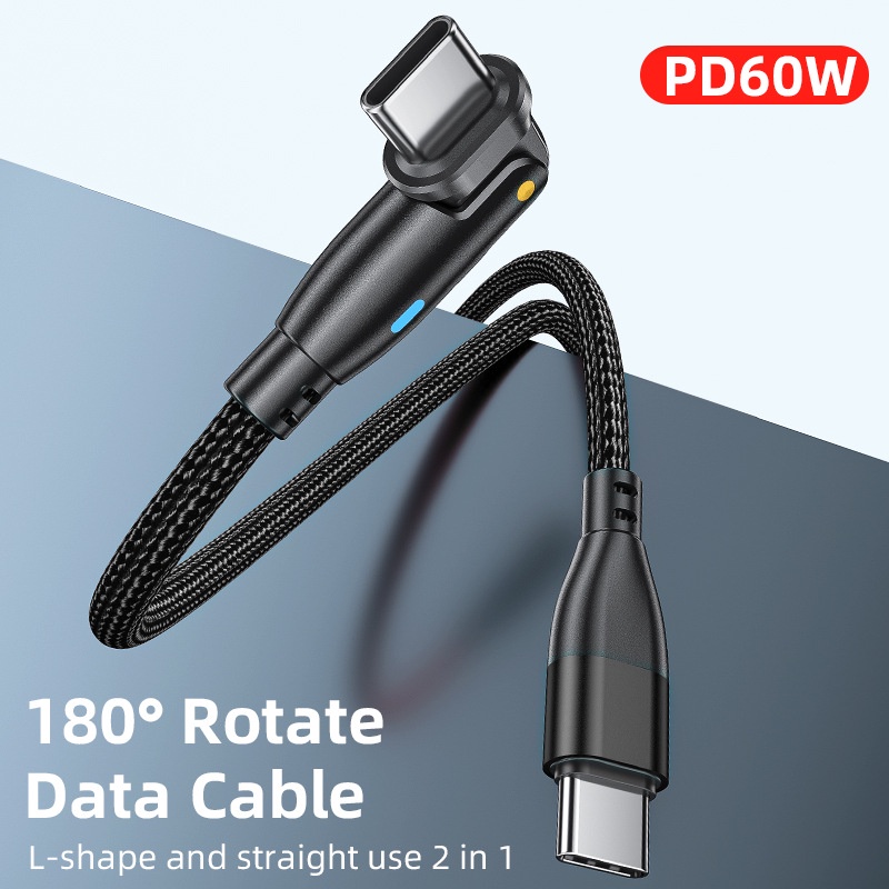Type-c to Type-c 180°Rotate Data Cable PD data line fast charge 60W180 ...