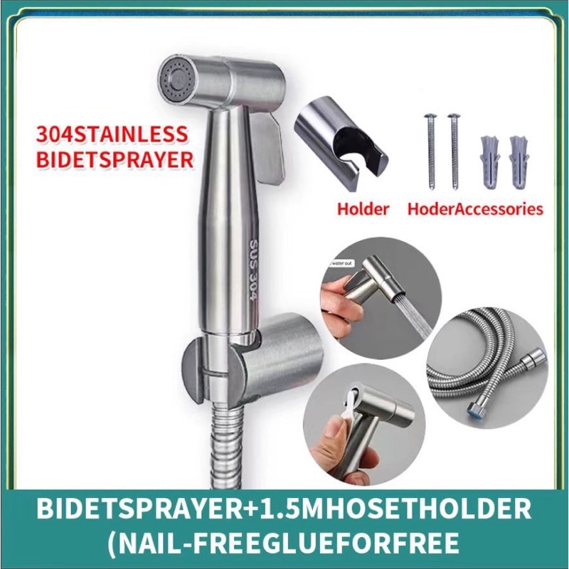 3In1 304 stainless steel bidet toilet flushing pressurized water gun
