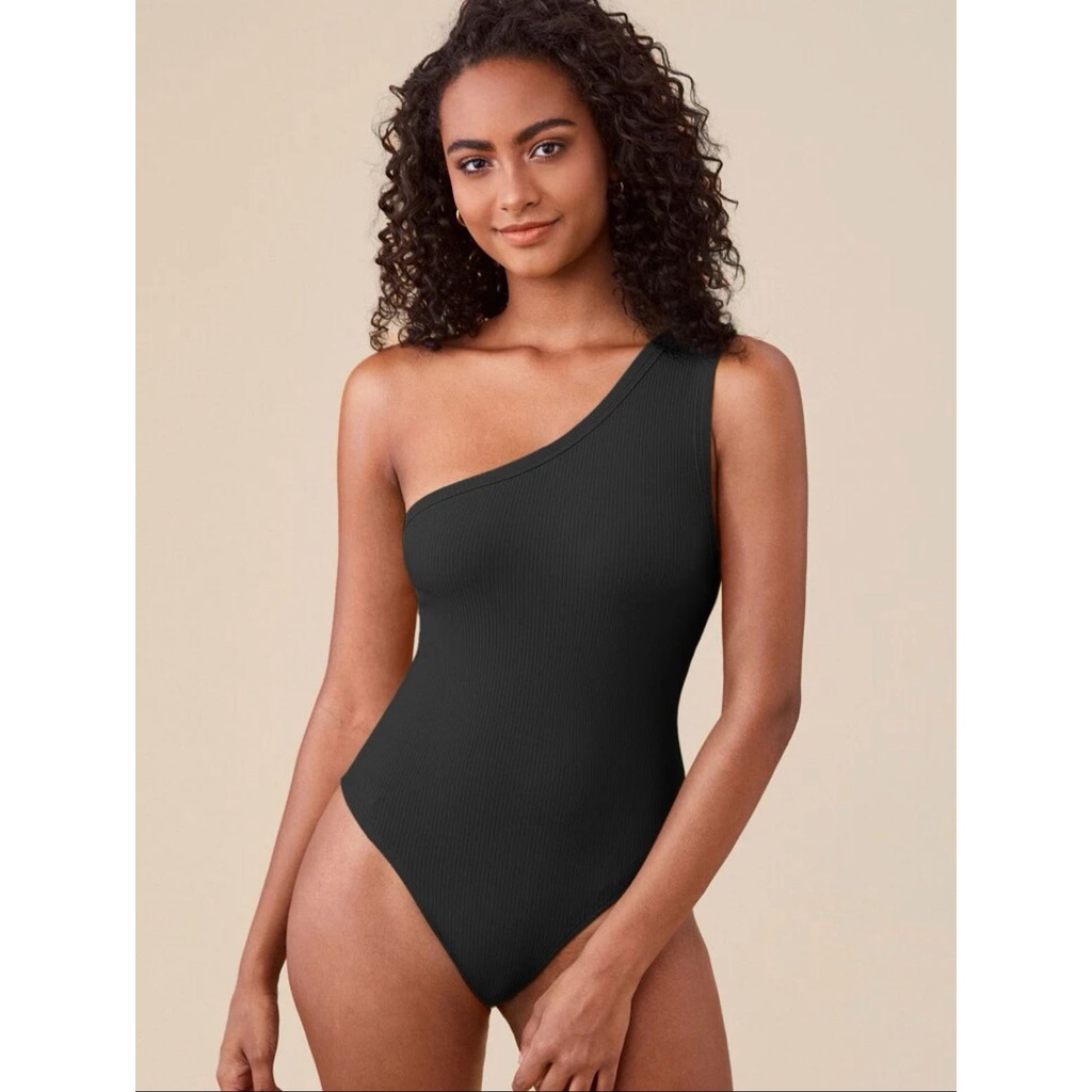 Angelcity One Shoulder Bodysuit Sando Sleeveless Tops Sexy Swimming Shopee Philippines