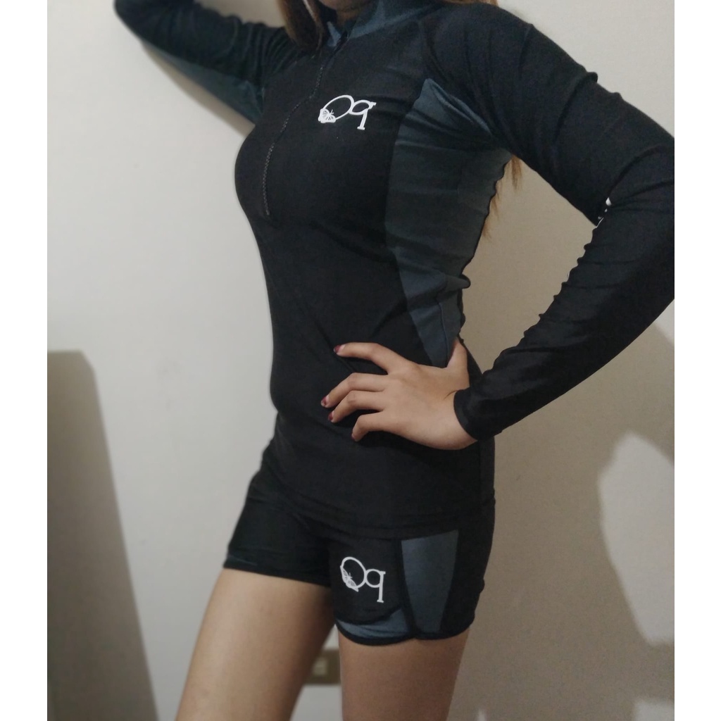 WOMEN RASH GUARD SWIMWEAR TERNO(With zipper) | Shopee Philippines